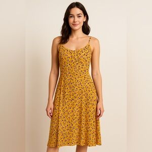 Old Navy Gold and Purple Floral Sundress size medium